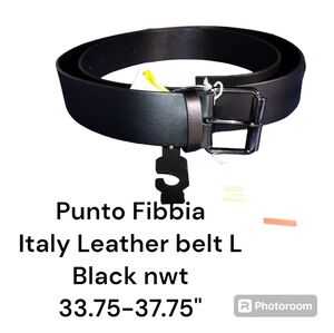 Punto Fibbia Italy Leather Belt L black nwt